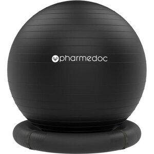 Pharmedoc Yoga Ball Chair with Base Bands Home Gym Pregnancy Birthing Ball 20in
